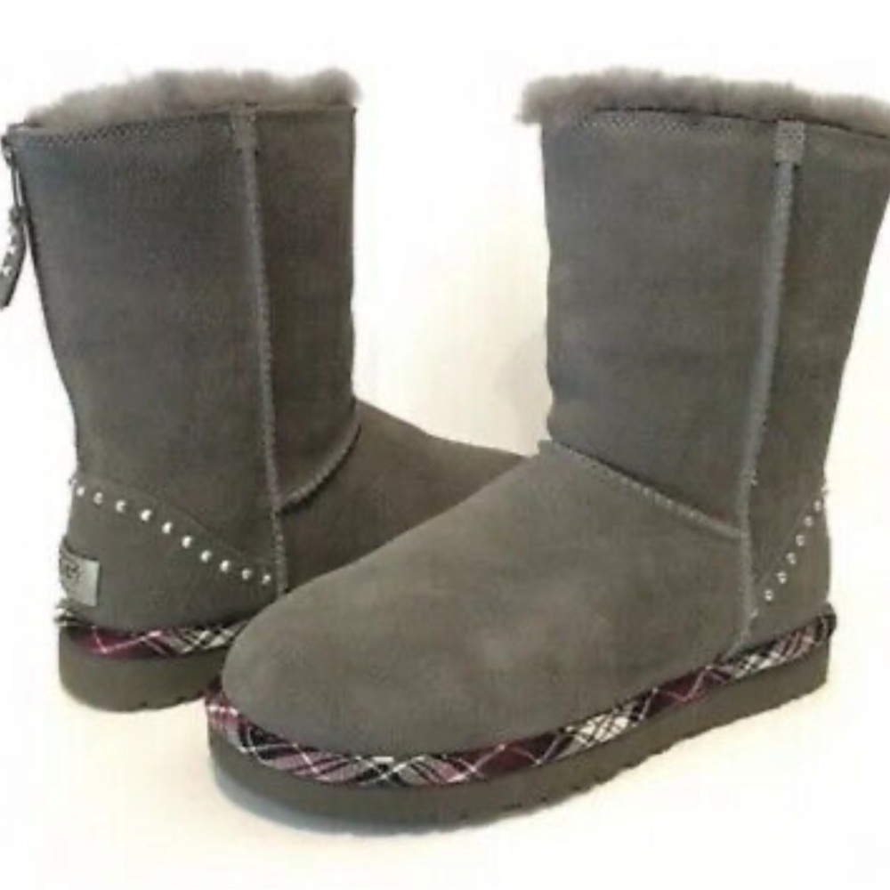 UGGS Australia womens size 6 mini boots rock stud grey suede in grey shape